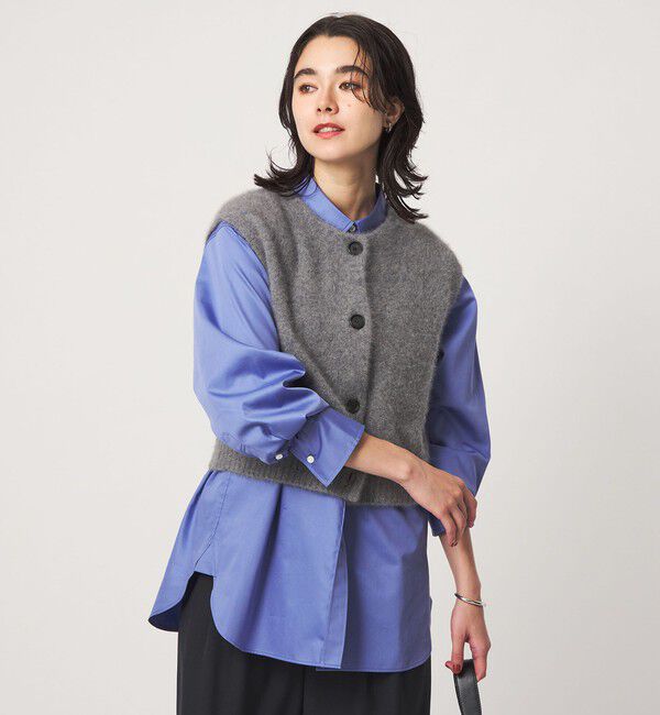 UNITED ARROWS green label relaxing「ヘアリー 2WAY ニット ベスト」|ベスト・ジレ|MD.GRAY