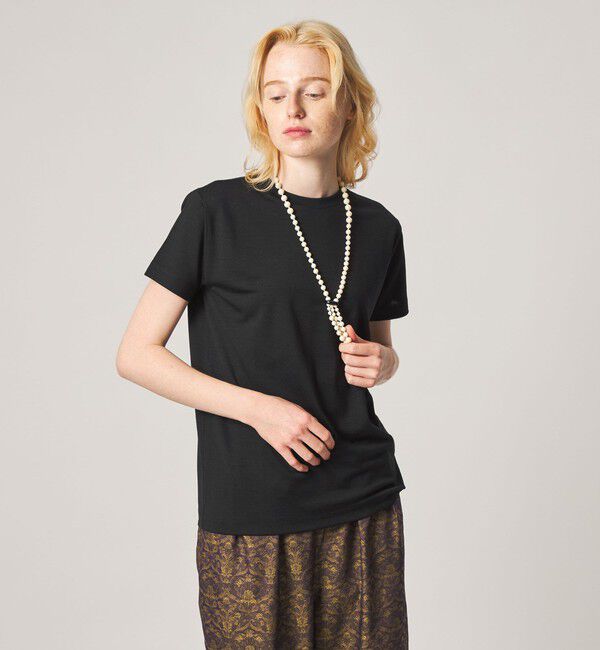 STEVEN ALAN「＜Steven Alan＞ウールジャージー ショートスリーブ Tシャツ」|Tシャツ・カットソー|BLACK