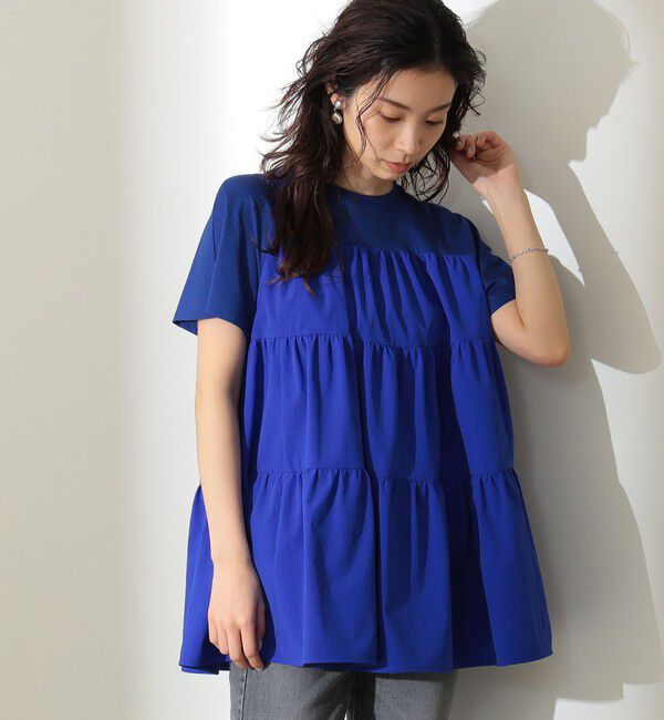 Demi-Luxe BEAMS 「【UVカット】コンビ ティアード プルオーバー」|シャツ・ブラウス|