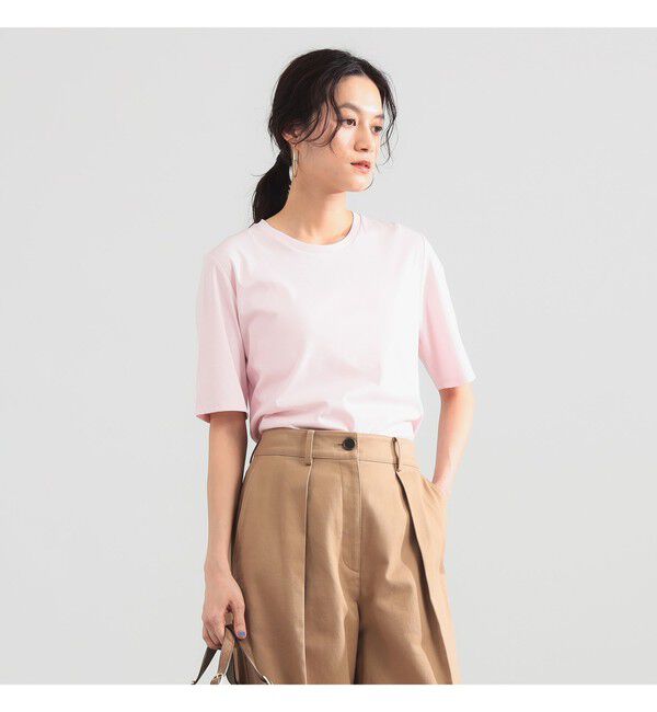 Demi-Luxe BEAMS 「スムース ハーフスリーブ Tシャツ」|Tシャツ・カットソー|PINK