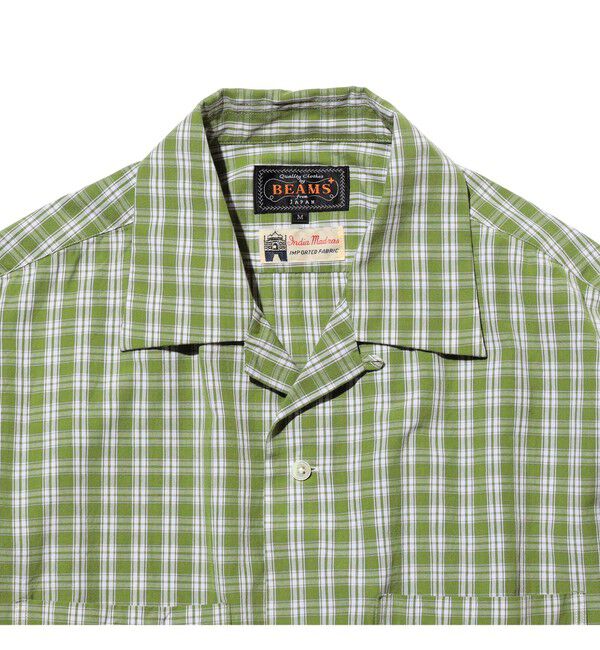 BEAMS PLUS「Open Collar 80/2 Madras」|シャツ・ブラウス|