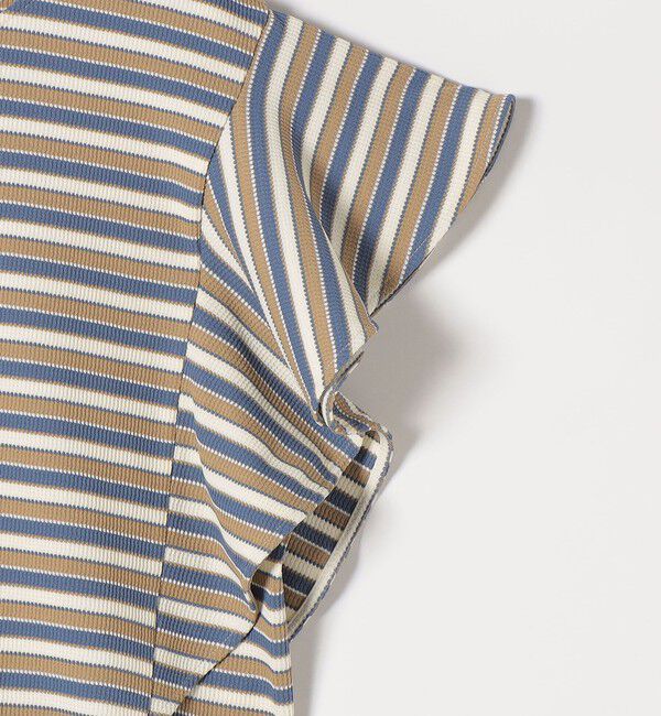 quaranciel「quaranciel:〈洗濯機可能〉マルチボーダー ラッフル コクーン プルオーバー」|Tシャツ・カットソー|