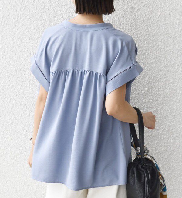 SHIPS for women「【WEB限定】〈手洗い可能〉ストレッチ ジョーゼット プリーツ スキッパー ブラウス」|シャツ・ブラウス|