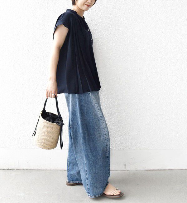 SHIPS for women「【WEB限定】〈手洗い可能〉ストレッチ ジョーゼット プリーツ スキッパー ブラウス」|シャツ・ブラウス|