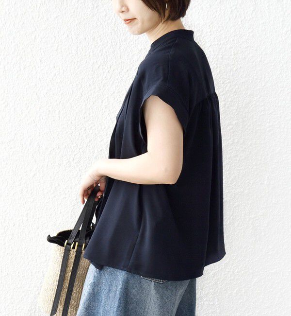 SHIPS for women「【WEB限定】〈手洗い可能〉ストレッチ ジョーゼット プリーツ スキッパー ブラウス」|シャツ・ブラウス|