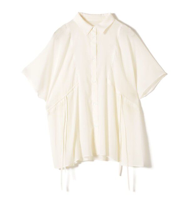 SHIPS for women「【WEB限定】〈手洗い可能〉ウエスト ドロスト シアー ブラウス」|シャツ・ブラウス|