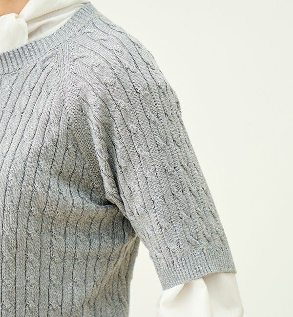 MACPHEE「ギザケーブル ハーフスリーブプルオーバー」|ニット・セーター|