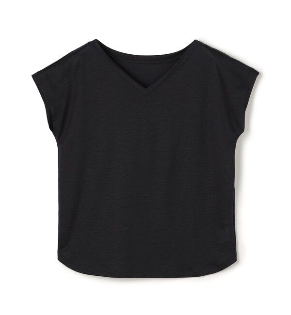 GALERIE VIE「シルキーコンパクトジャージー Vネックプルオーバー」|Tシャツ・カットソー|17 チャコールグレー