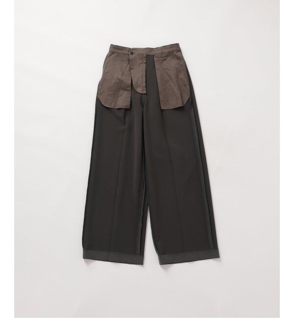 Spick and Span「《追加2》ダブルクロスツータックパンツ」|スラックス|