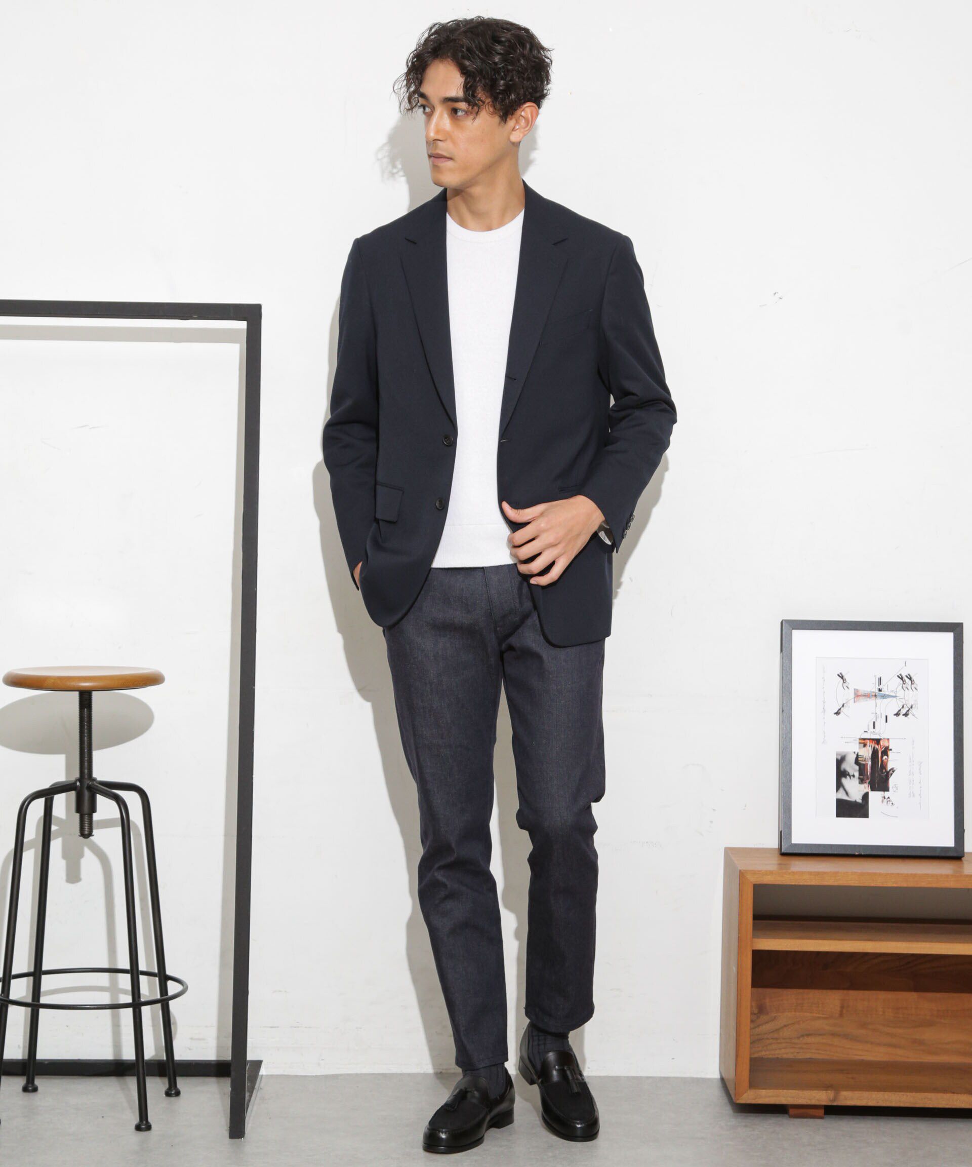 NANO universe「LB.03/｢ESSENTIAL LINE｣ノンフェイドスキニースラックス」|デニム|