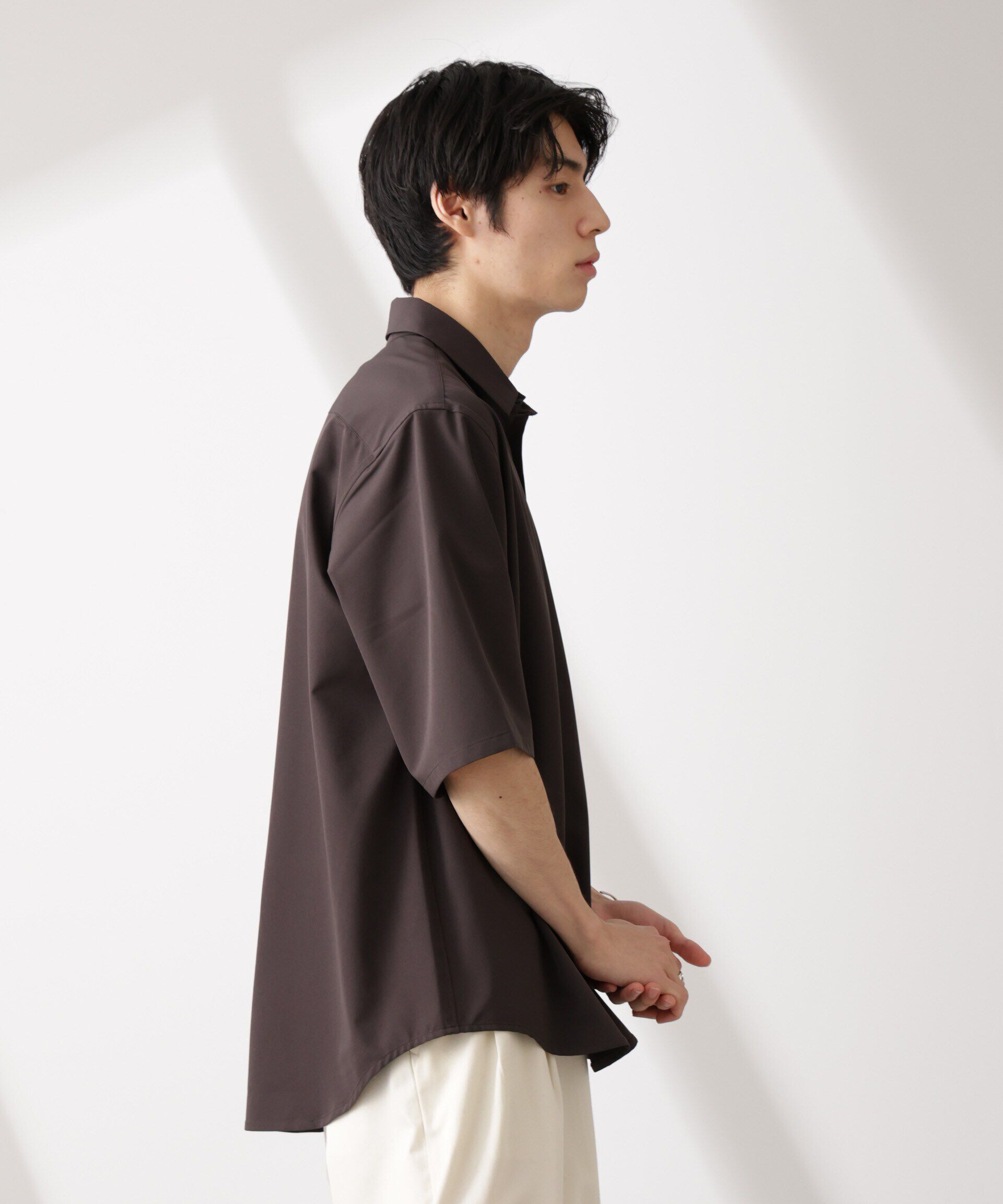 NANO universe「ライトウェイトストレッチ シャツ半袖」|シャツ・ブラウス|
