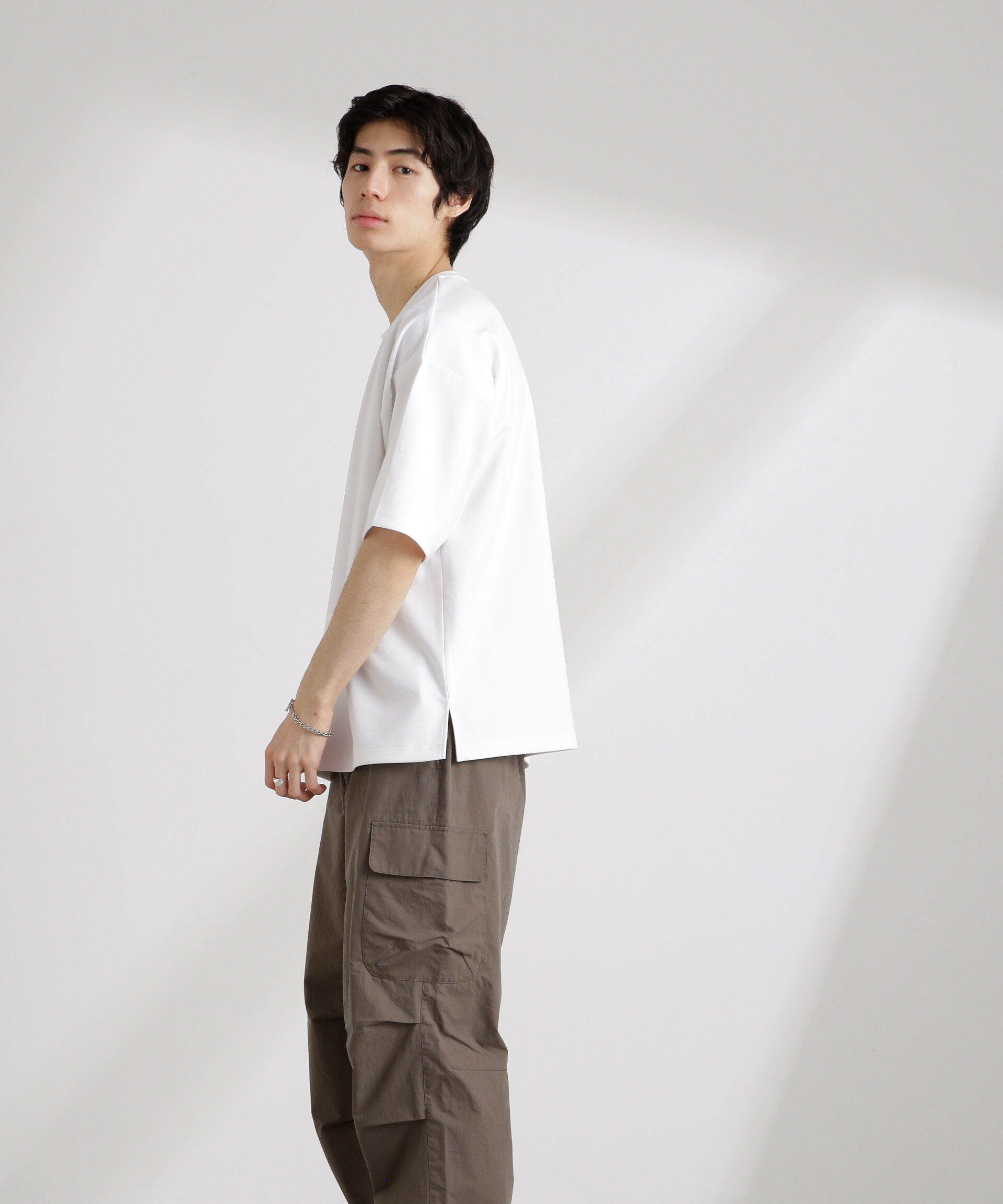 NANO universe「ワイドダンボールTシャツ 半袖」|Tシャツ・カットソー|