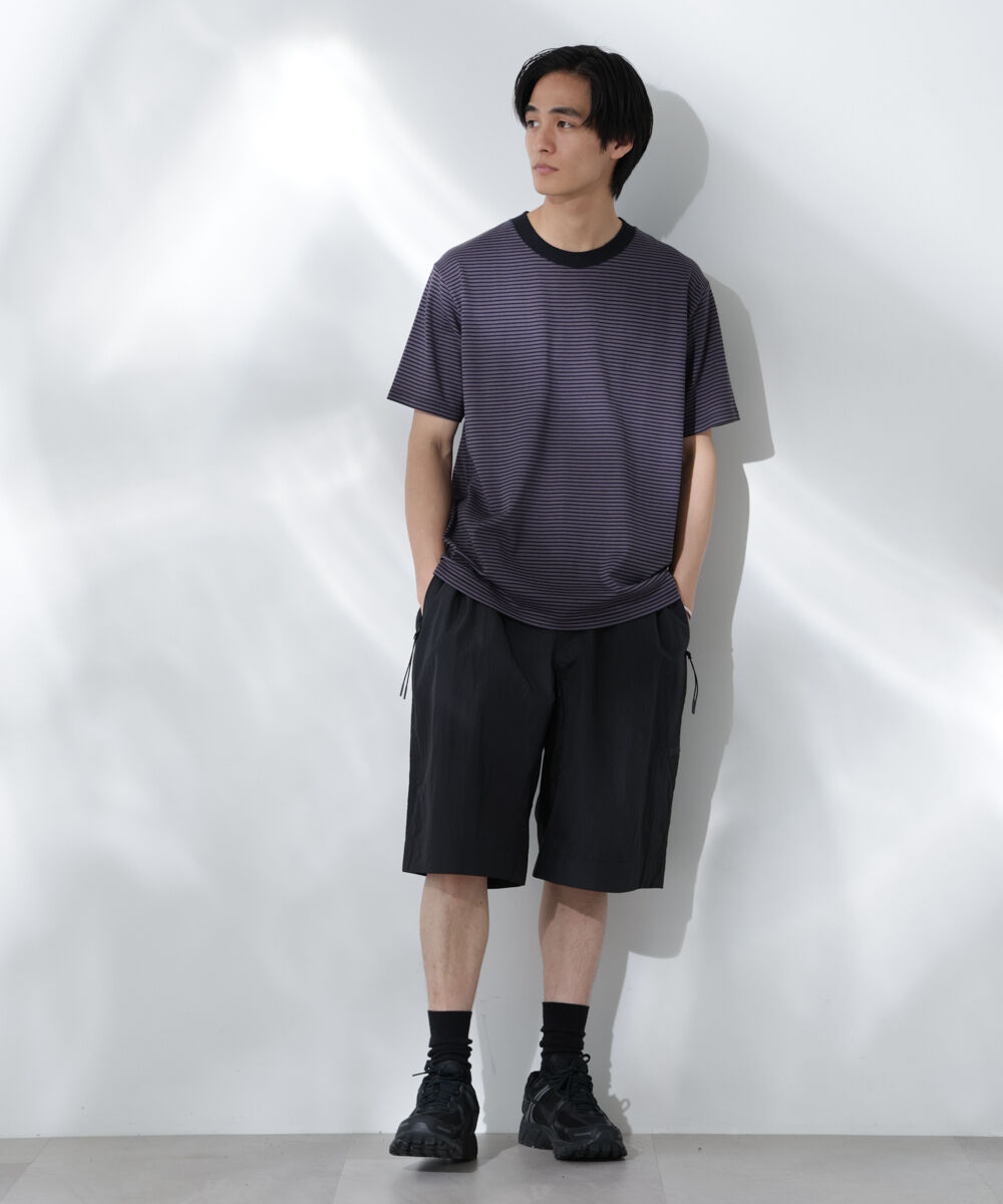 NANO universe「Anti Soaked(R)  汗染み防止 ボーダーミドルシルエットTシャツ」|Tシャツ・カットソー|