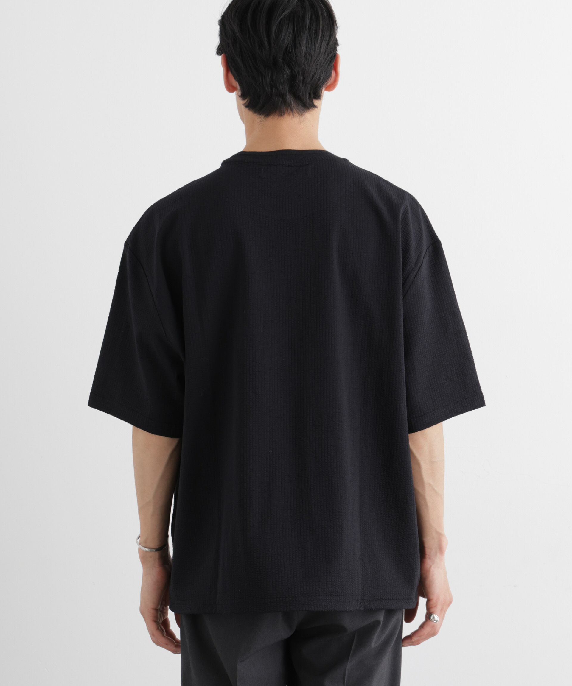 nano･universe「シルケットサッカーワイドTシャツ 半袖」|Tシャツ・カットソー|