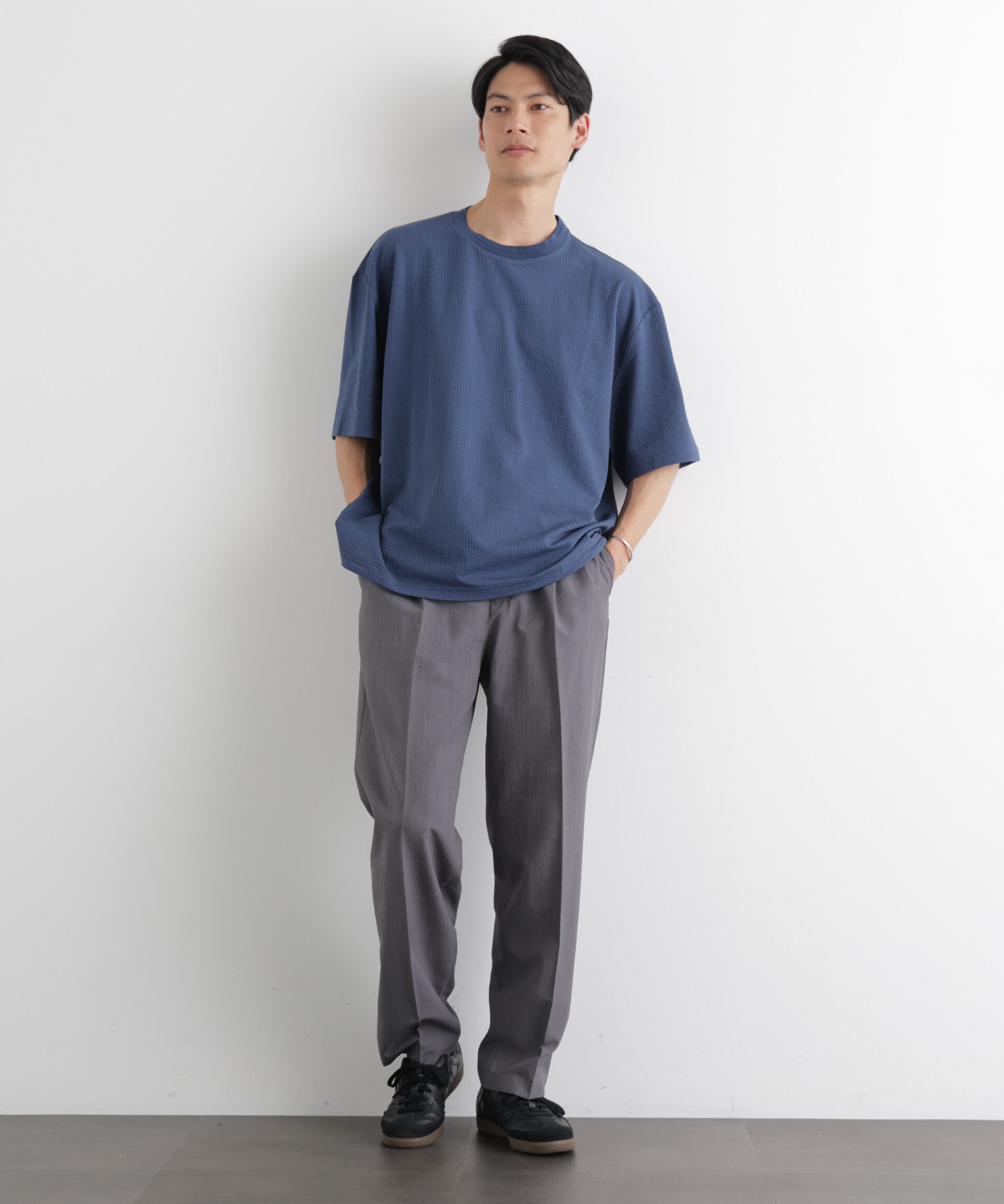 nano･universe「シルケットサッカーワイドTシャツ 半袖」|Tシャツ・カットソー|