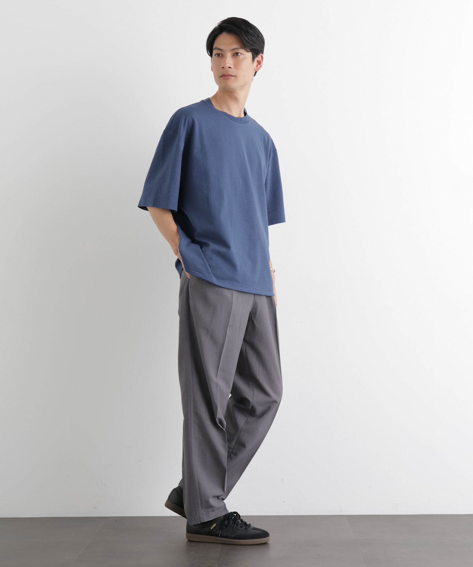 nano･universe「シルケットサッカーワイドTシャツ 半袖」|Tシャツ・カットソー|