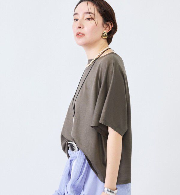 NOLLEY'S「《接触冷感》ウォッシャブルハリジェンヌケーププルオーバー」|Tシャツ・カットソー|