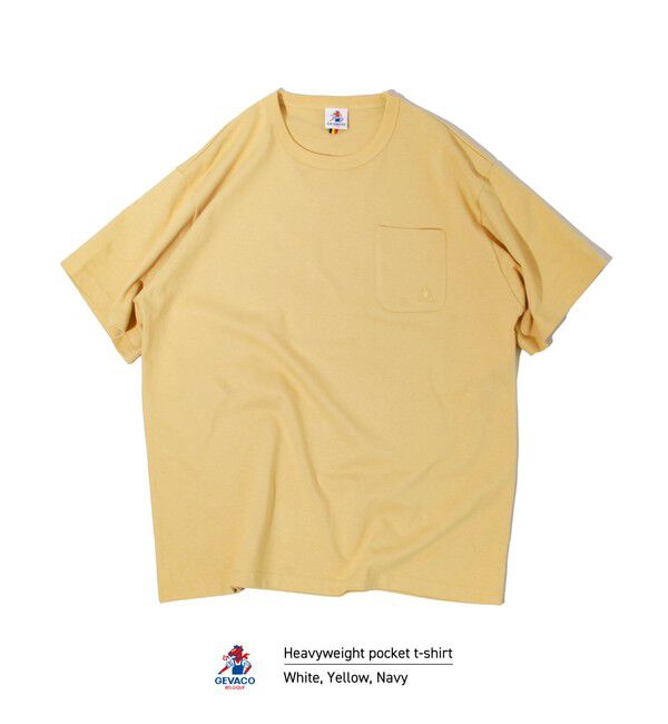 GLOSTER「【GEVACO/ゲバコ】ベーシックオープンエンド天竺ポケット刺繍Tシャツ」|Tシャツ・カットソー|イエロー