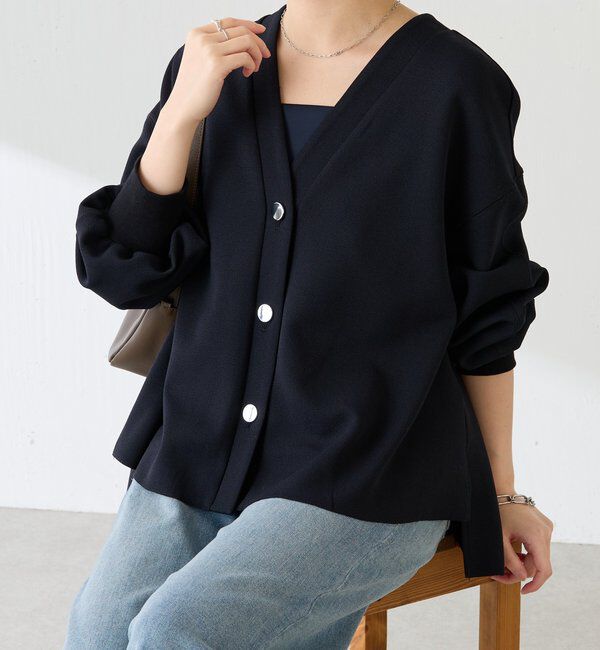  「《WEB限定/体型カバー/再入荷》メタル釦ジョーゼットカーディガン」|Tシャツ・カットソー|