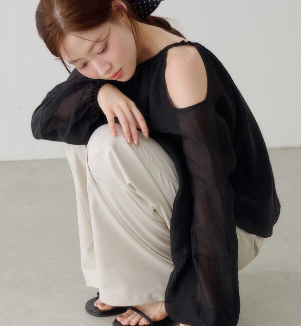  「【S.Lサイズ展開】カットアウトブラウス」|シャツ・ブラウス|ブラック
