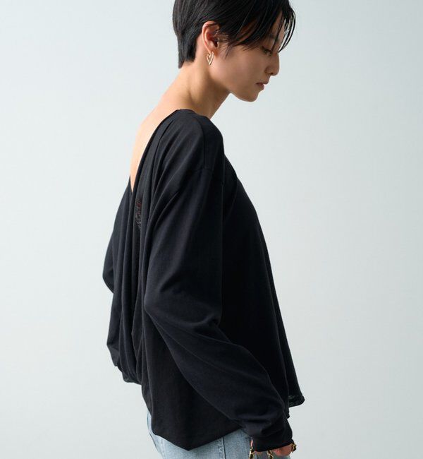  「《前後2way/夏も快適》2wayカシュクールシアープルオーバー」|Tシャツ・カットソー|