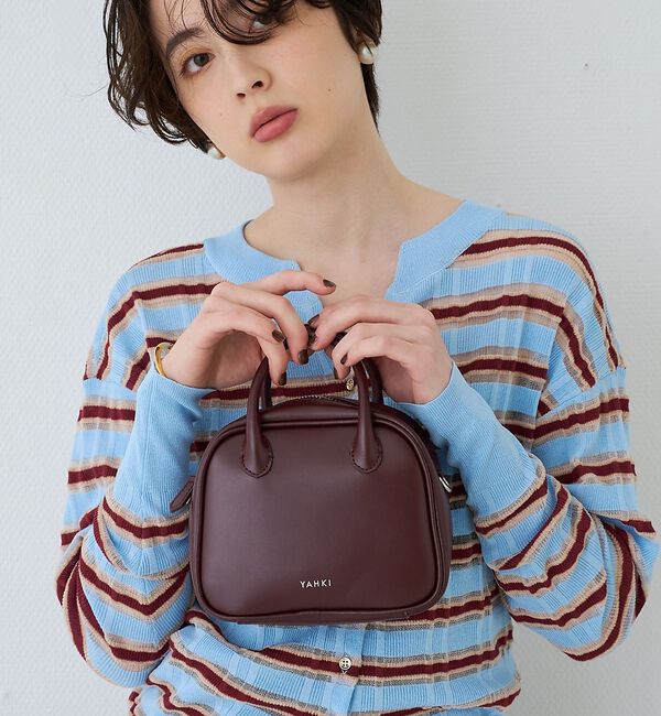 Rouge vif「【YAHKI/ヤーキ】ミニハンドルショルダーバッグ SOFT W FACE【予約」|ショルダー・メッセンジャー|ボルドー