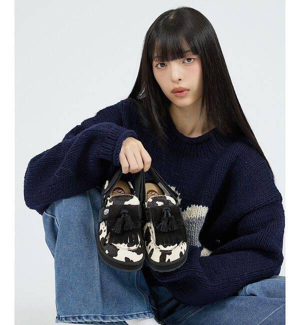 Rouge vif「【SHAKA/シャカ】ミュール タッセル カウ/MULE TASSEL COW/」|モカシン|