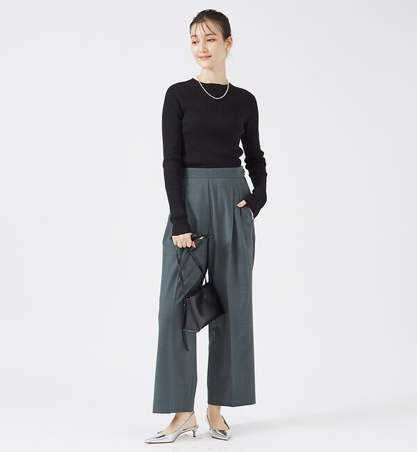 qualite「【日本製/2024AW】シームレスクルーネックニット」|ニット・セーター|
