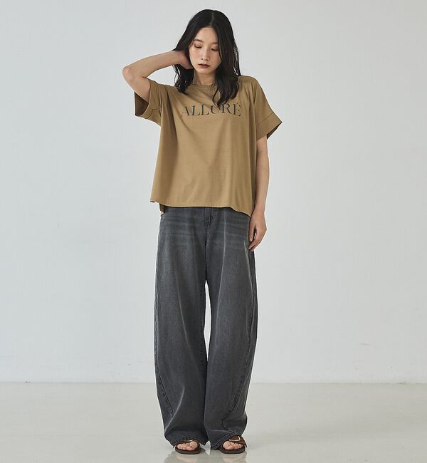abahouse mavie「ウォッシュドバレルデニムパンツ」|デニム|