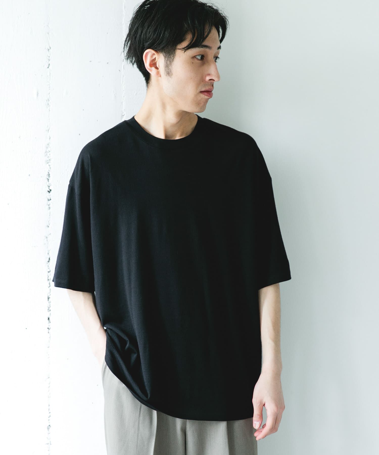 URBAN RESEARCH DOORS「PURE WOOL クルーネックショートスリーブTシャツ」|Tシャツ・カットソー|