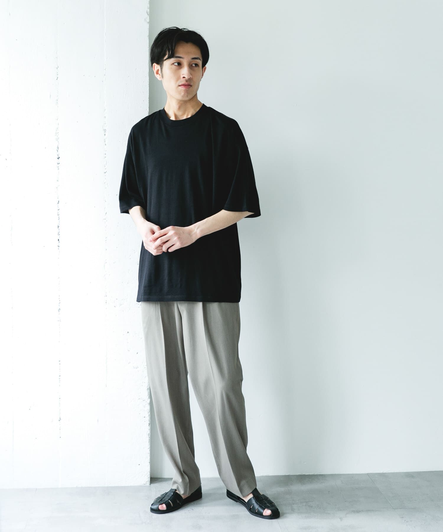 URBAN RESEARCH DOORS「PURE WOOL クルーネックショートスリーブTシャツ」|Tシャツ・カットソー|
