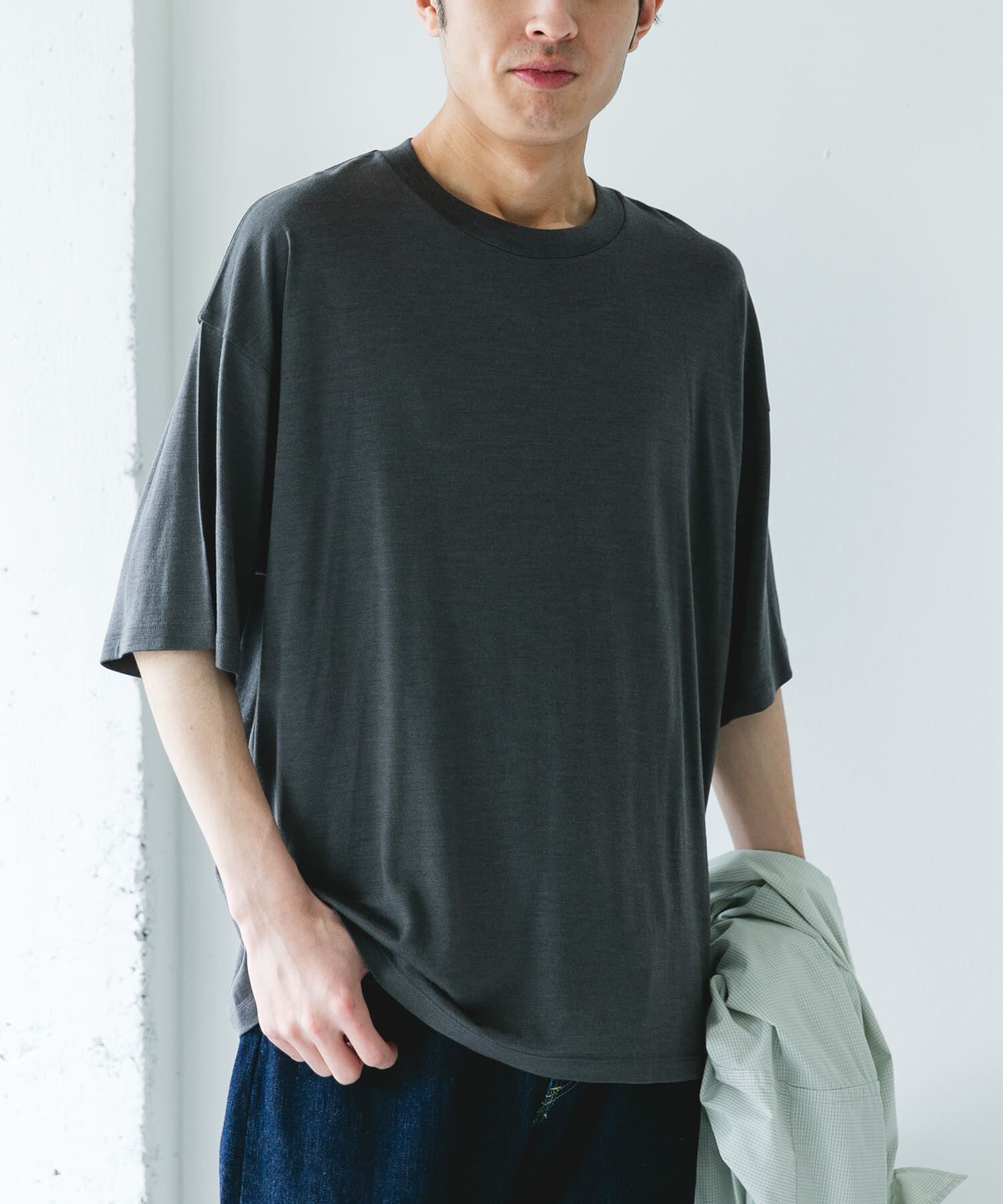 URBAN RESEARCH DOORS「PURE WOOL クルーネックショートスリーブTシャツ」|Tシャツ・カットソー|