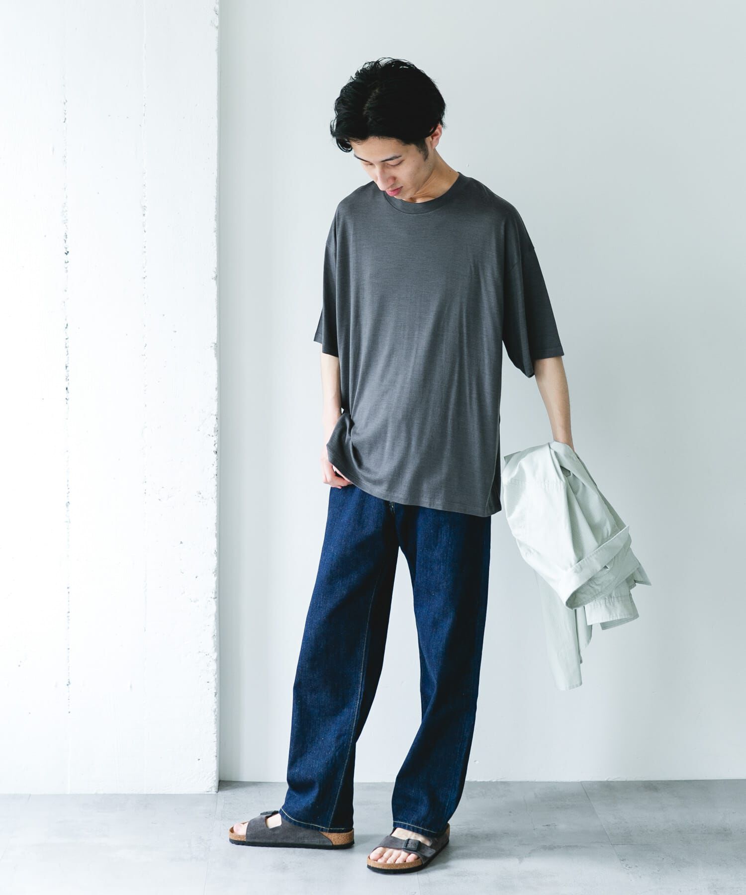 URBAN RESEARCH DOORS「PURE WOOL クルーネックショートスリーブTシャツ」|Tシャツ・カットソー|