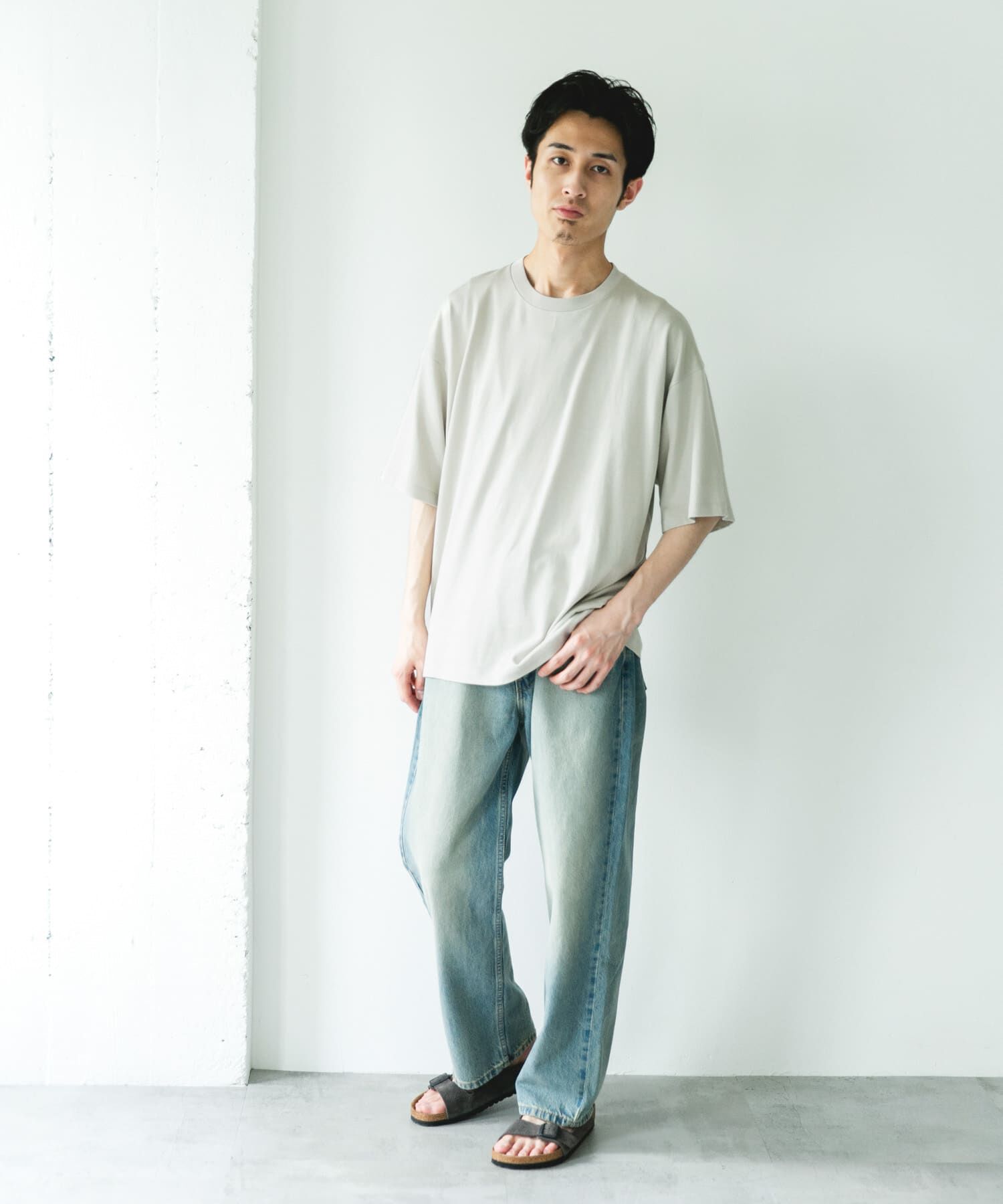 URBAN RESEARCH DOORS「コットンレーヨンクルーネック ショートスリーブ Tシャツ」|Tシャツ・カットソー|
