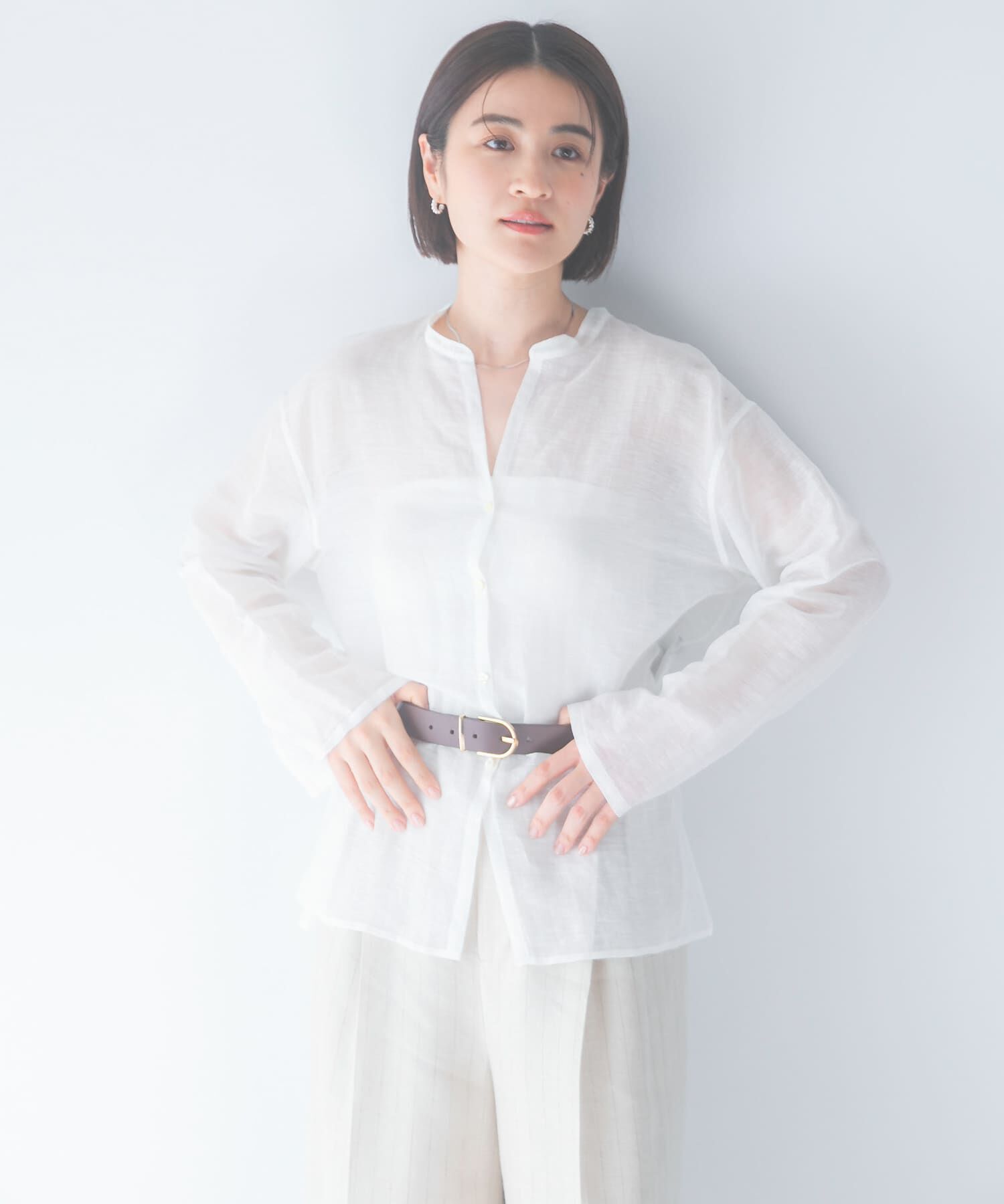 URBAN RESEARCH ROSSO「リネンシアーカールマイヤーブラウス」|シャツ・ブラウス|