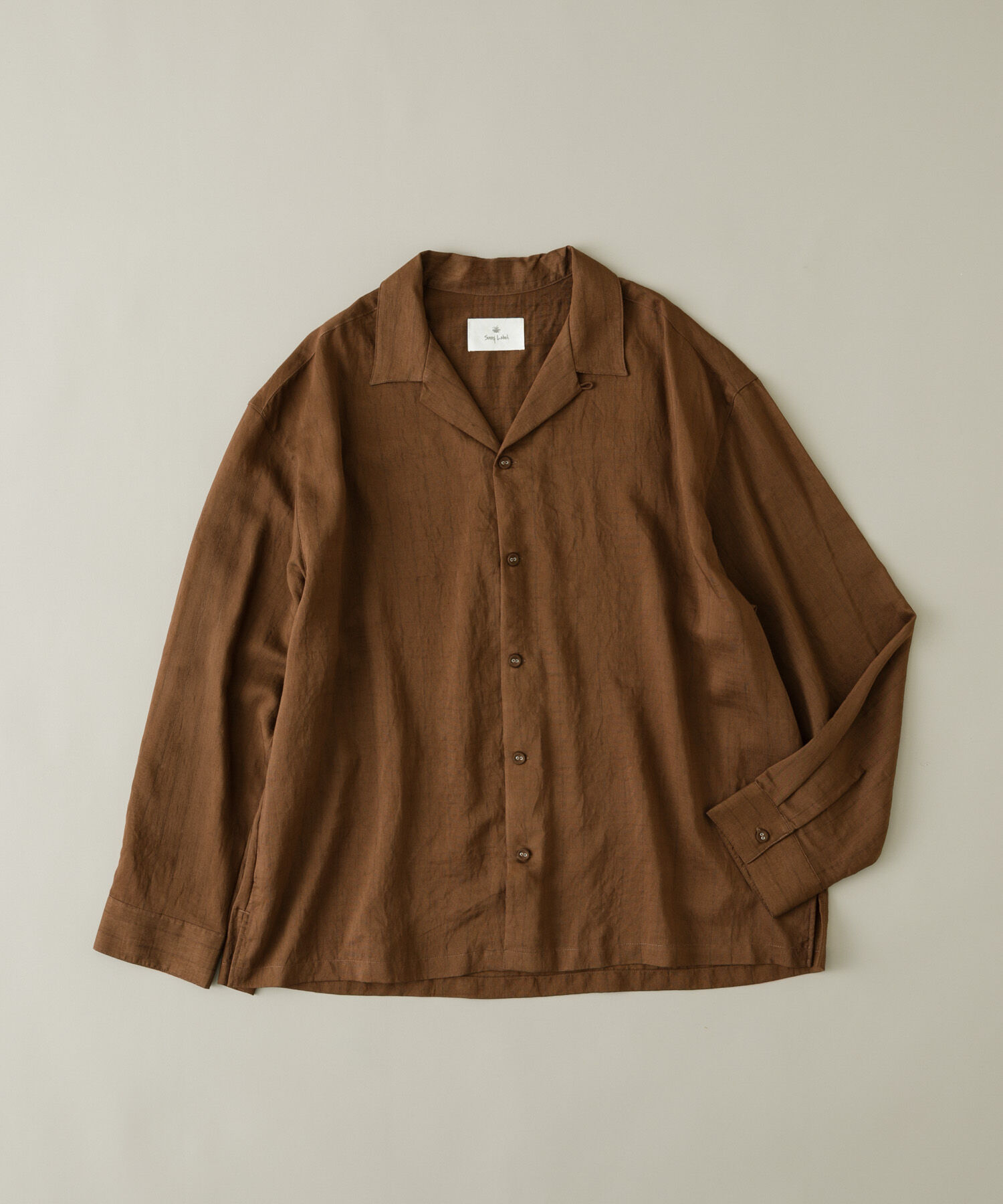 Sonny Label 「レーヨン混ストライプオープンカラーシャツ」|シャツ・ブラウス|ブラウン系その他