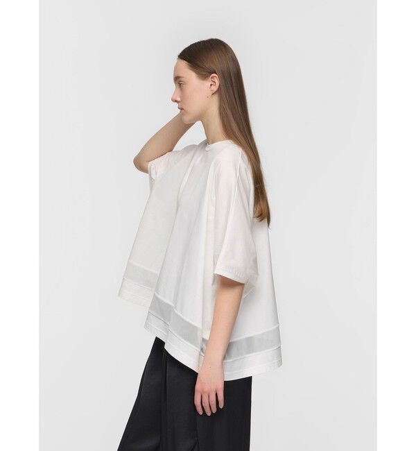 mizuiro ind「mizuiro ind メッシュヘムワイドプルオーバー」|Tシャツ・カットソー|