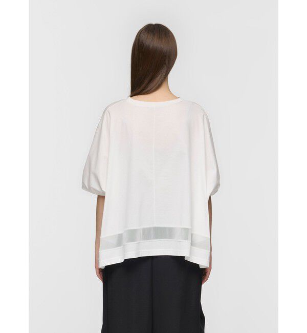 mizuiro ind「mizuiro ind メッシュヘムワイドプルオーバー」|Tシャツ・カットソー|