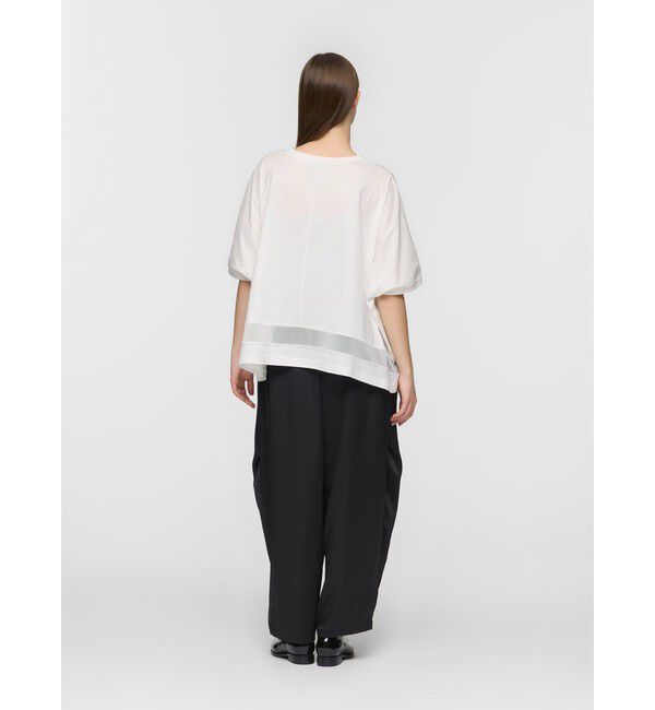 mizuiro ind「mizuiro ind メッシュヘムワイドプルオーバー」|Tシャツ・カットソー|