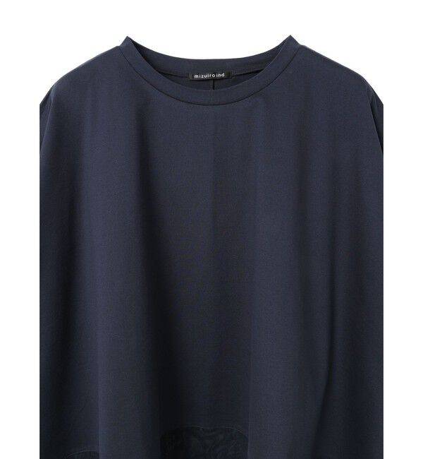 mizuiro ind「mizuiro ind メッシュヘムワイドプルオーバー」|Tシャツ・カットソー|