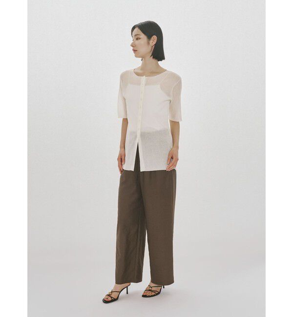 MIDIUMISOLID「MIDIUMISOLID for Ladies リブクルーネックカーディガン」|カーディガン|