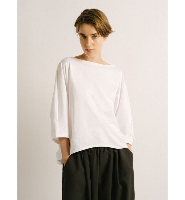 mizuiro ind「mizuiro ind ボートネックコクーンプルオーバー」|Tシャツ・カットソー|ホワイト