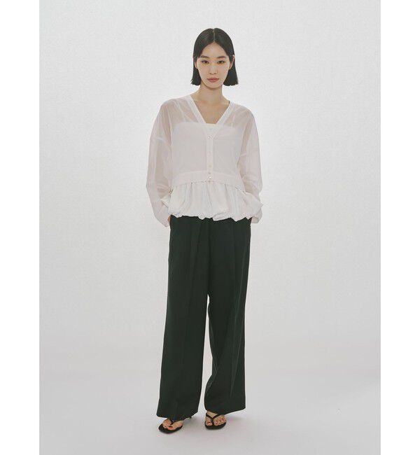 MIDIUMISOLID「MIDIUMISOLID for Ladies シアーボイルVネックカーディガン」|カーディガン|