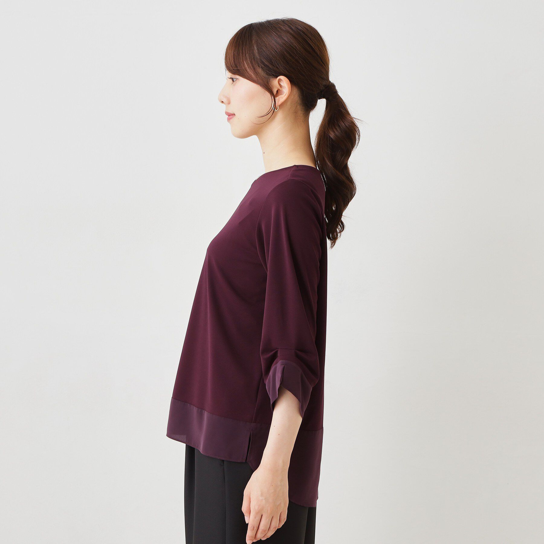 COUP DE CHANCE「【手洗い可／日本製】スムースジャージ七分袖カットソー」|Tシャツ・カットソー|