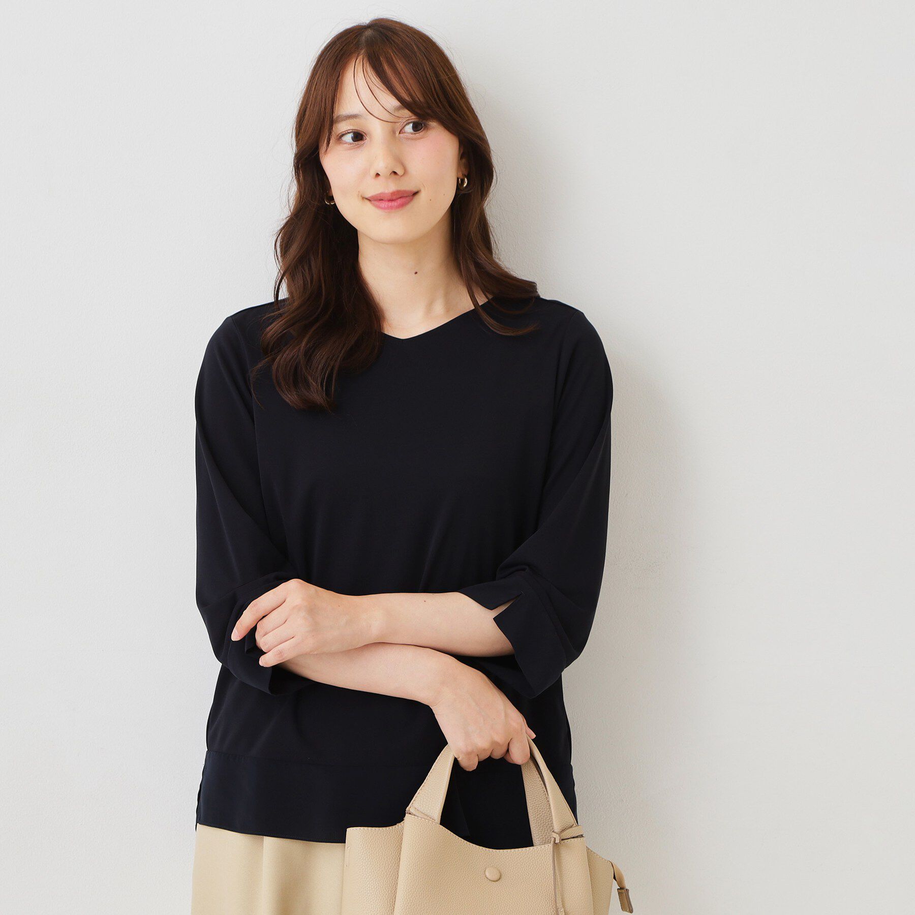 COUP DE CHANCE「【手洗い可／日本製】スムースジャージ七分袖カットソー」|Tシャツ・カットソー|