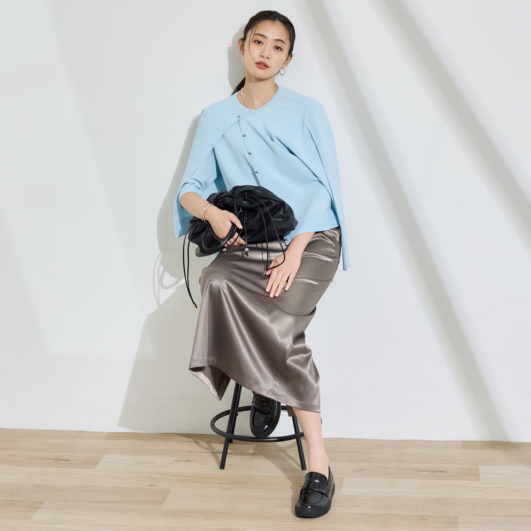 INDIVI「【2点セット】5分袖ニット＆カーディガン きれいめアンサンブルニット」|その他|