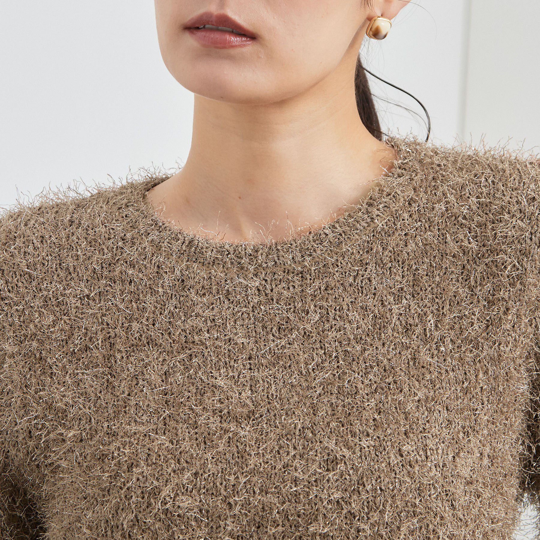 OPAQUE.CLIP「ラメシャギーニット【洗濯機OK】」|ニット・セーター|