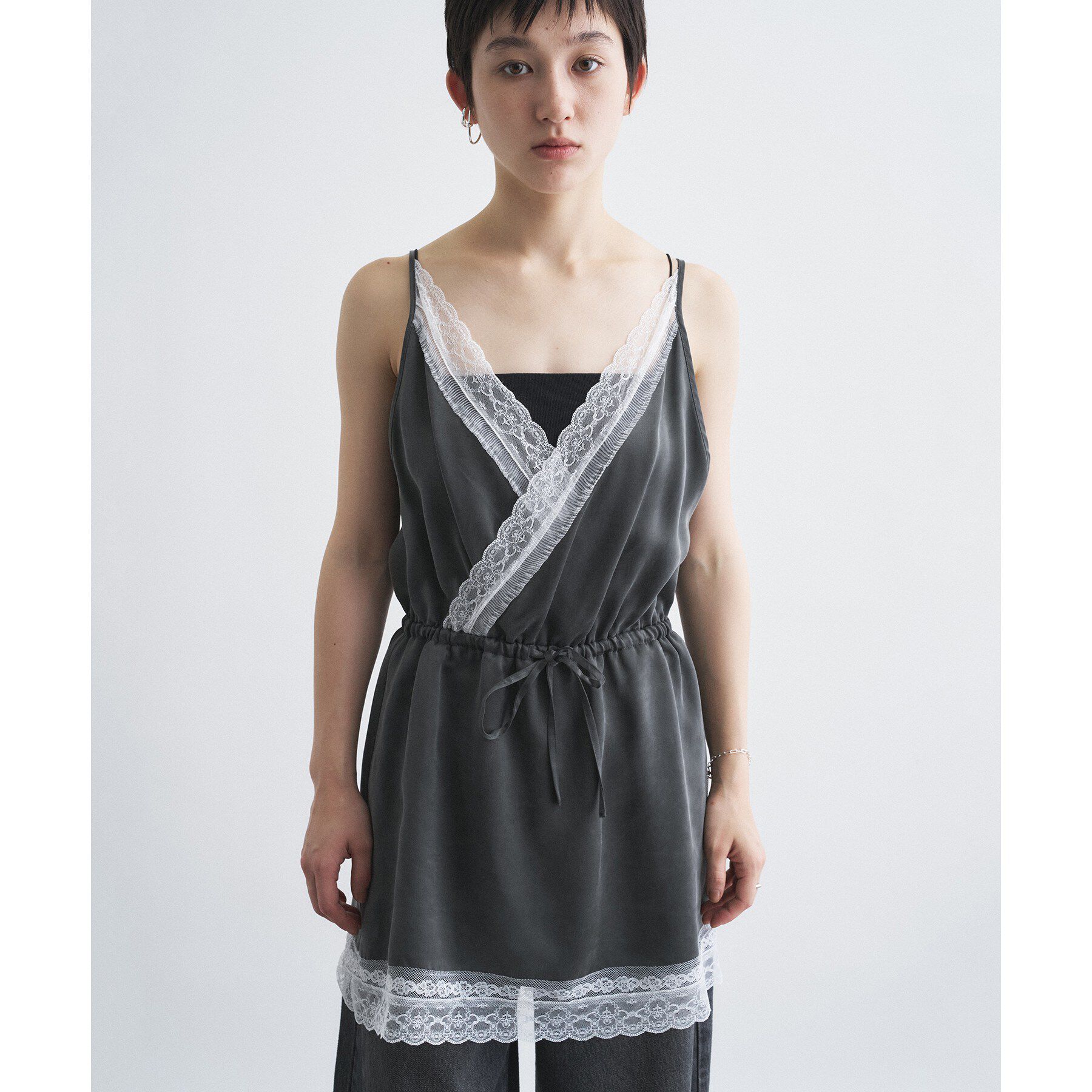 CODE A「lace trim slip dress」|キャミソール|