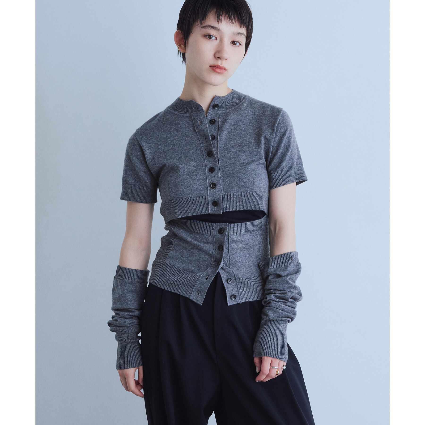 CODE A「modular button knit cardigan」|カーディガン|