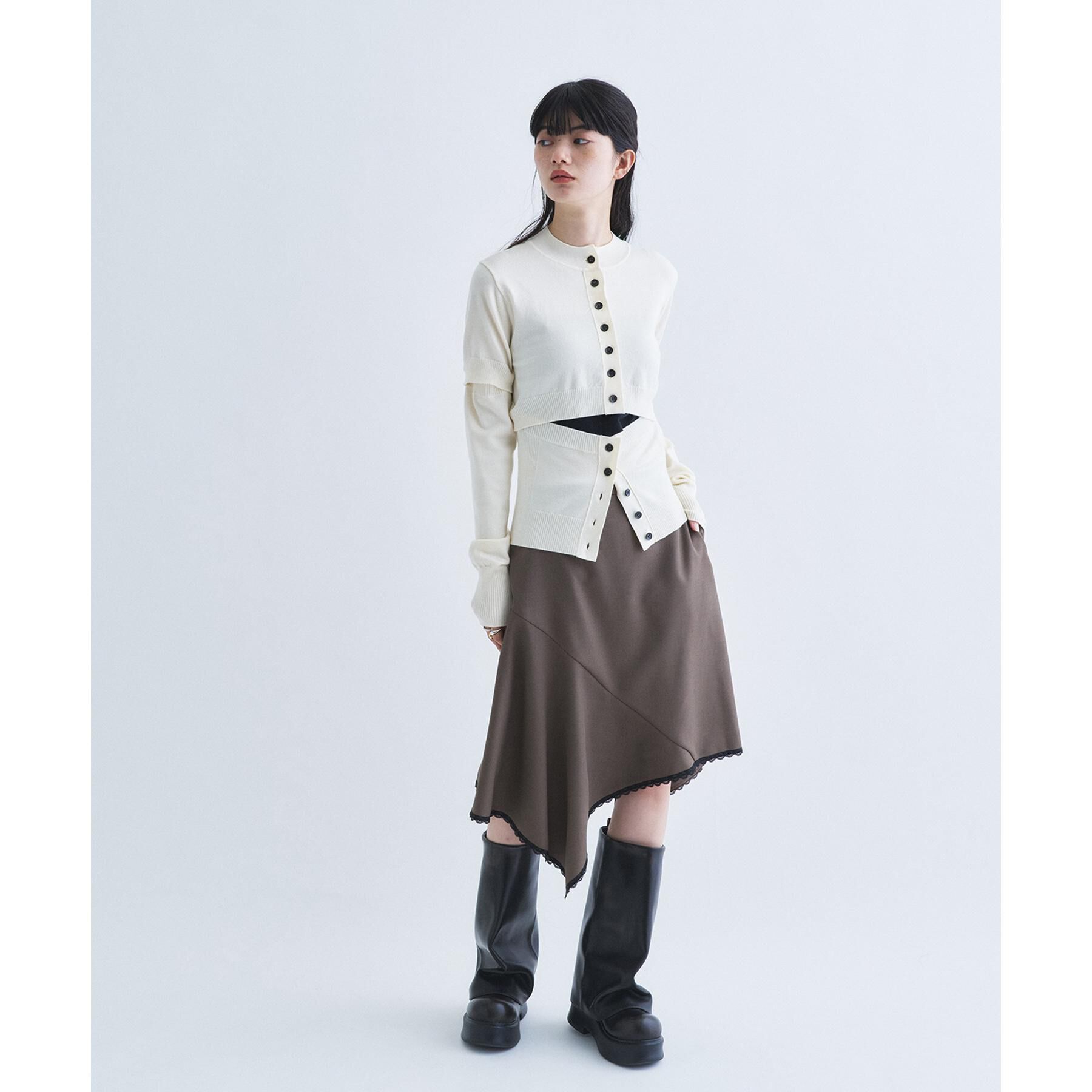CODE A「modular button knit cardigan」|カーディガン|